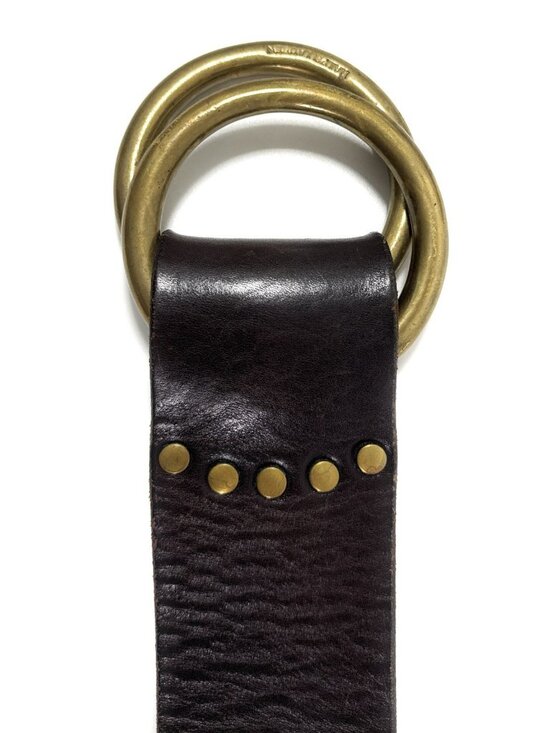 Ralph Lauren Womens Wide Brass Double O Ring Brown Leather Belt Size Medium main image 14